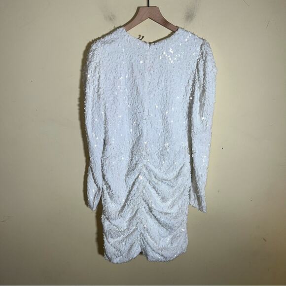 NWT ANTHROPOLOGIE Forever That Girl all sequin bridal rouched mini dress S - Picture 9 of 10